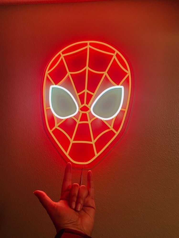 Spiderman Mask Neon Sign
