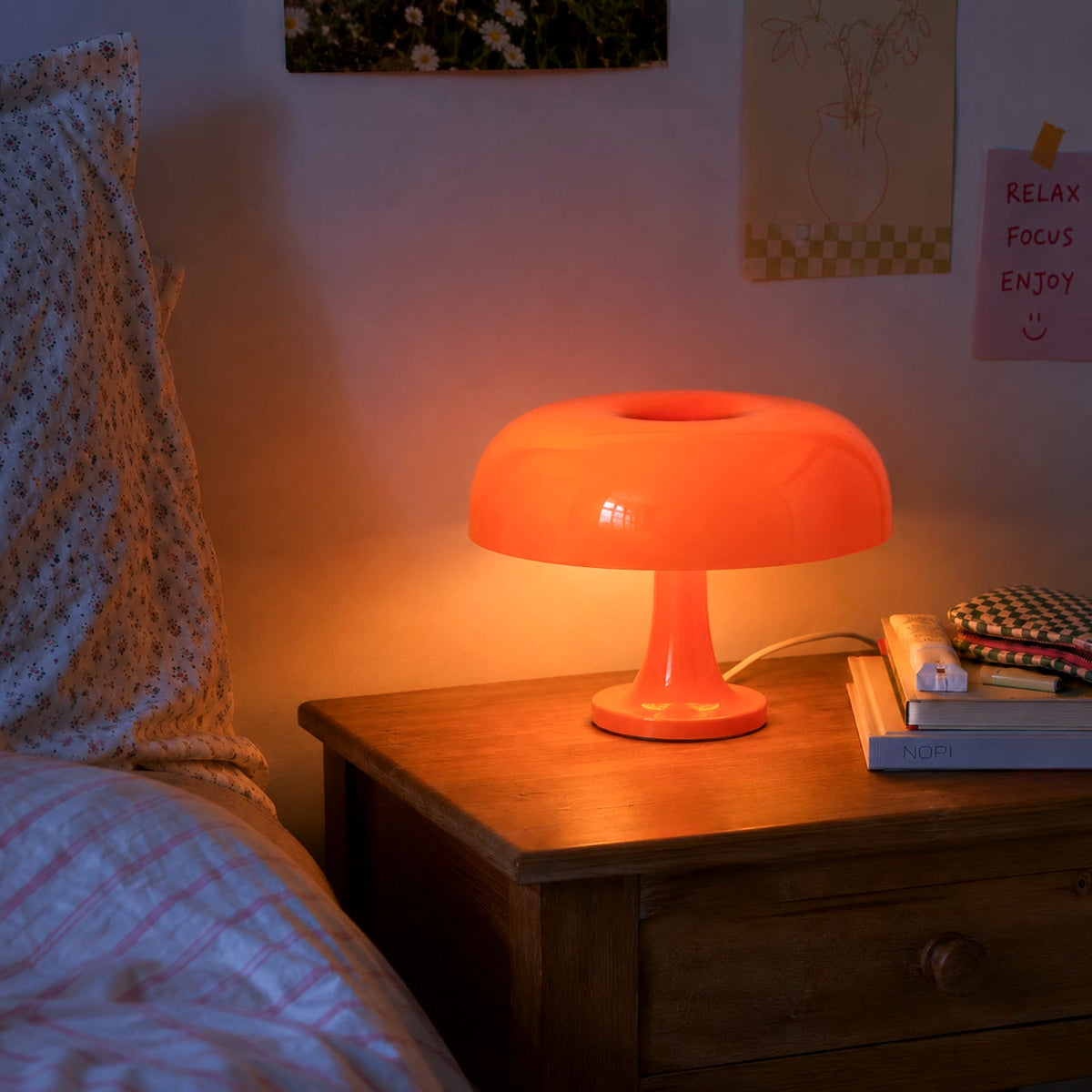 Orange Mushroom Lamp