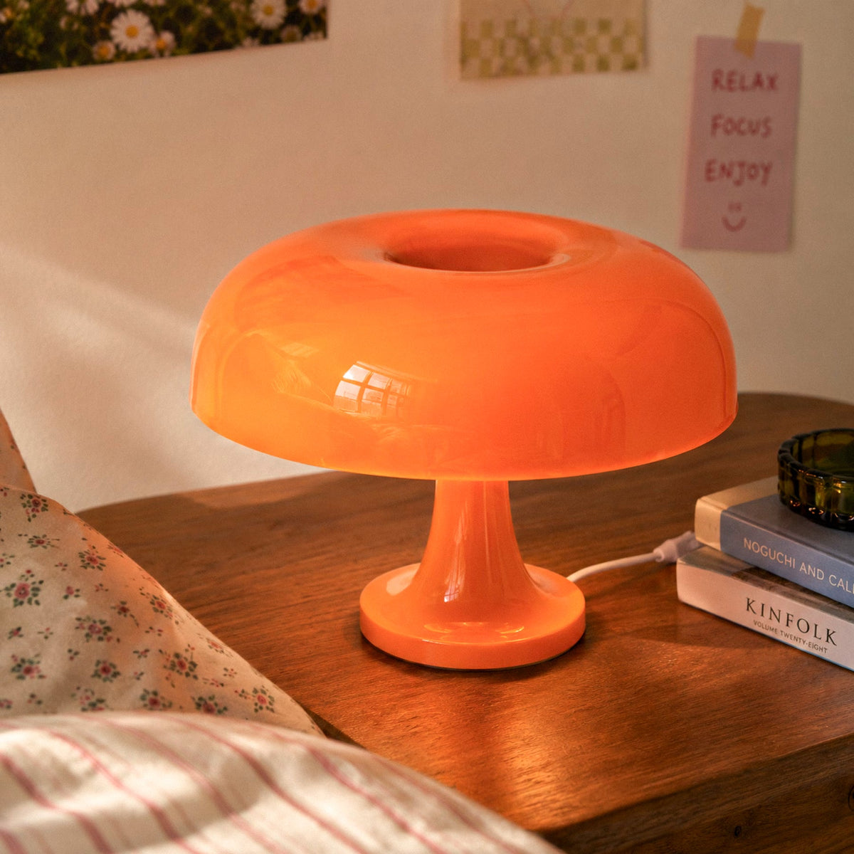 Orange Mushroom Lamp